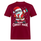 Merry Christmask Toilet Paper shirt Dabbing Santa Funny Christmas T-shirt S-6XL - burgundy