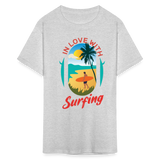 In Love with Surfing shirt Westcoast California Surfer T-Shirt Size S-6XL - heather gray