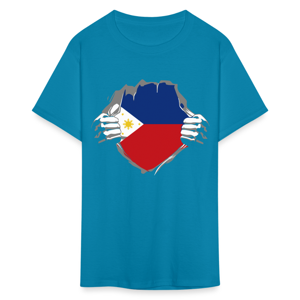 Philippines Flag shirt Filipino T-Shirt Rips Open size S-6XL - turquoise