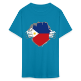 Philippines Flag shirt Filipino T-Shirt Rips Open size S-6XL - turquoise