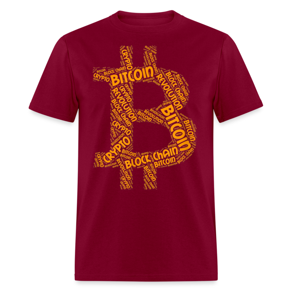 Bitcoin Crypto Revolution shirt Cryptocurrency BTC Block Chain TShirt Size S-6XL - burgundy