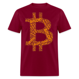 Bitcoin Crypto Revolution shirt Cryptocurrency BTC Block Chain TShirt Size S-6XL - burgundy