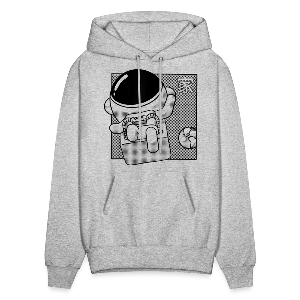 Space Astronaut to the moon outerspace Anime Earth Hoodie - heather gray