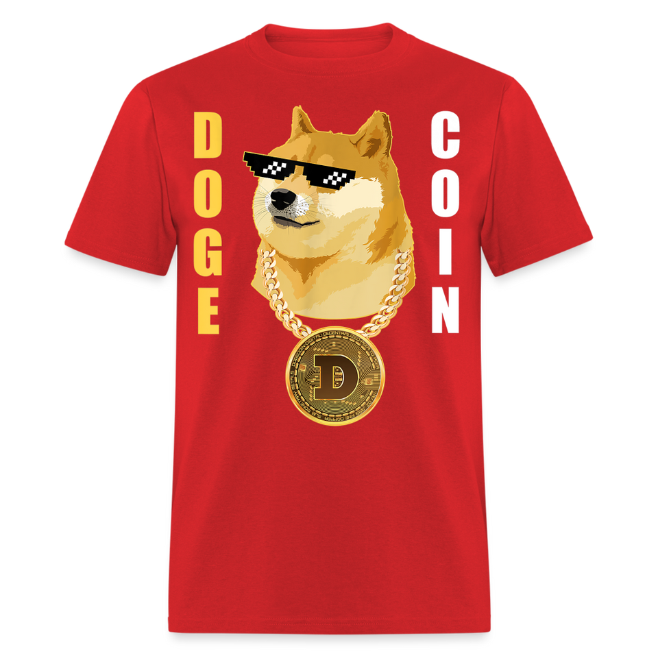Dogecoin T Shirt Tee Wallstreetbets Doge Coin Crypto Bitcoin T-Shirt Size S-6XL - red