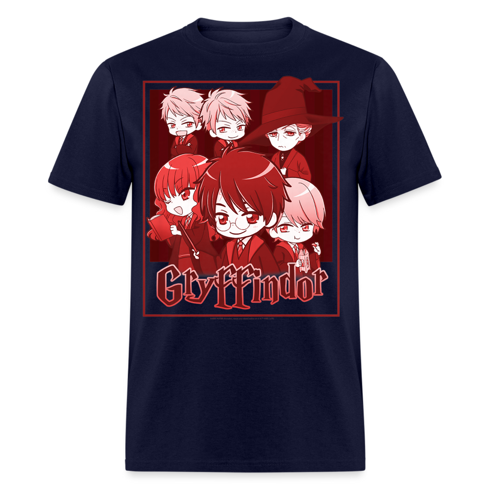 Chibi Gryffin of Gold shirt House Group Shot Anime Cute T-Shirt - navy