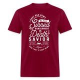 Sinned punishment is death shirt Catholic Religious Jesus Faith T-Shirt size S-6XL - burgundy
