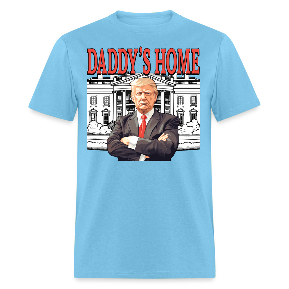 Funny Daddy's Home Trump Pink 2024 Take America Back 2024 T-Shirt - aquatic blue