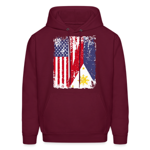 Pinoy USA shirt I Love Filipino American Flag Proud Gift Unisex Hoodie - burgundy