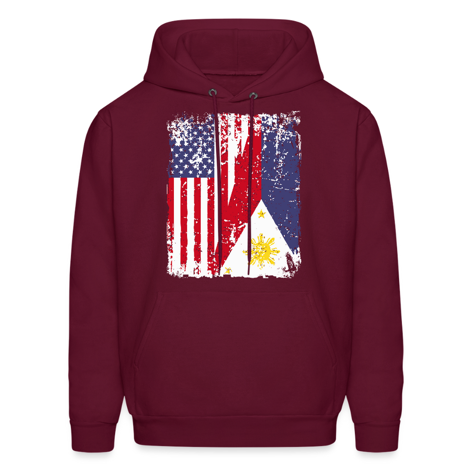 Pinoy USA shirt I Love Filipino American Flag Proud Gift Unisex Hoodie - burgundy