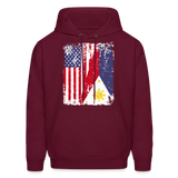 Pinoy USA shirt I Love Filipino American Flag Proud Gift Unisex Hoodie - burgundy