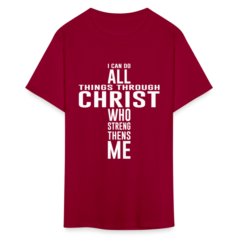 I can do all things through christ shirt Catholic Religious Lord Jesus T-Shirt - dark red