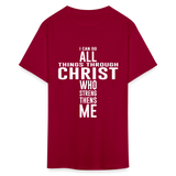 I can do all things through christ shirt Catholic Religious Lord Jesus T-Shirt - dark red