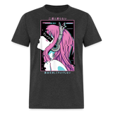 Sexy Ecchi Girl shirt Vaporwave Crazy Waifu Lewd Anime Girl T-Shirt Size S-6XL - heather black