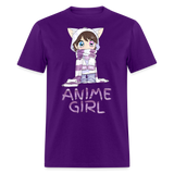 Kawaii Anime Girl Kawaii Clothes Cute Girl With Kitty Ears T-Shirt - purple