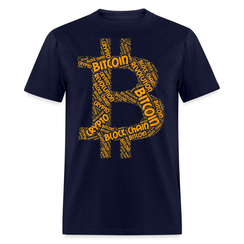 Bitcoin Crypto Revolution shirt Cryptocurrency BTC Block Chain TShirt Size S-6XL - navy
