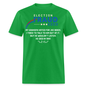 Fraud of 2020 shirt - Election Voter Fraud Biden Trump Funny T-Shirt Size S-6XL - bright green
