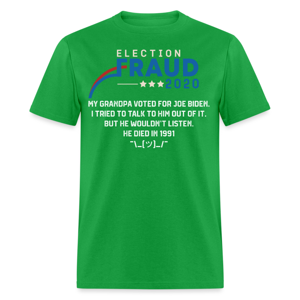 Fraud of 2020 shirt - Election Voter Fraud Biden Trump Funny T-Shirt Size S-6XL - bright green