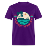 Explore the Waves shirt Surfboard Surfing Ocean Sunset Boat Wine T-Shirt S-6XL - purple