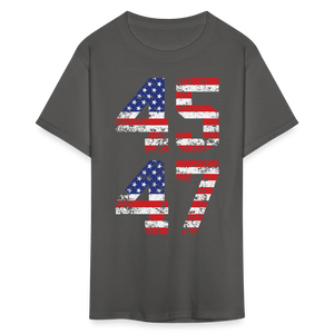 President Donald Trump 45 47 2024 shirt Vintage USA Flag Pro Trump Tee Gifts - charcoal