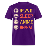 Eat Sleep Anime Repeat shirt Funny Anime Lovers T Shirt Gift T-Shirt size S-6XL - purple