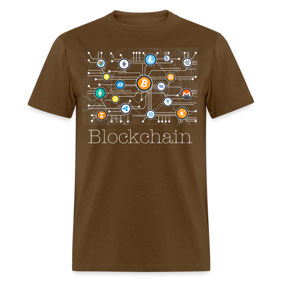 Bitcoin Blockchain shirt BTC ETH LTC XMR Altcoin Hodlers Crypto T-Shirt S-6XL - brown