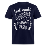 God made Jesus saved shirt Catholic Religious T-Shirt size S-6XL - navy