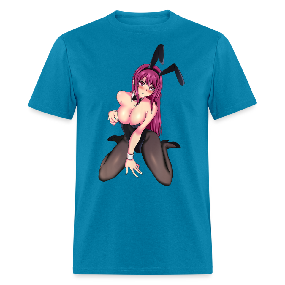 Perfect Pretty Playgirl Anime shirt Bunny Sexy Girl Ahegao Hentai Ecchi T-Shirt - turquoise