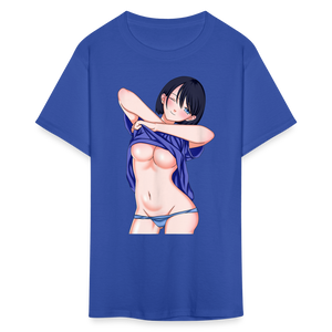 Manga Anime Waifu Japanese sexy Girl Ahegao Cosplay Hentai Ecchi T-Shirt - royal blue