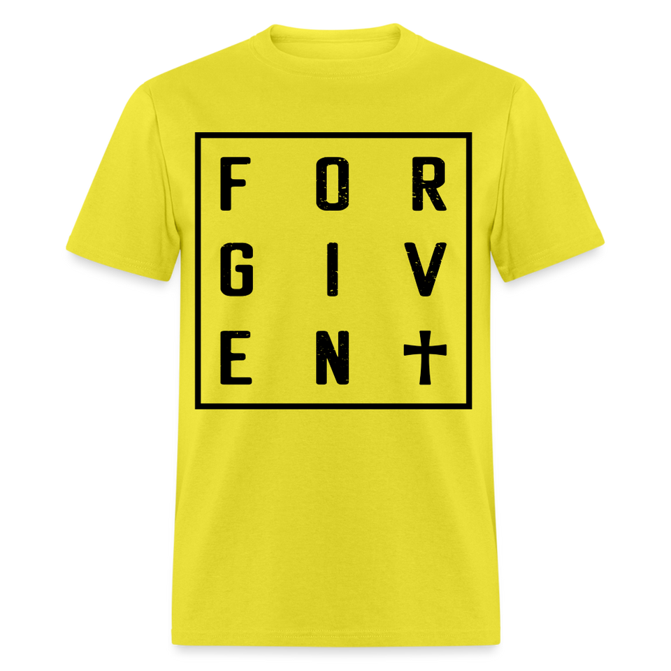 Forgiven shirt Catholic Religious Cross Jesus Faith T-Shirt size S-6XL - yellow