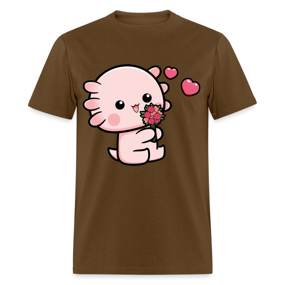 Cute Axolotl Lover Shirt Kawaii Pastel Goth Japan Anime Comic Lovely T-Shirt - brown