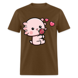 Cute Axolotl Lover Shirt Kawaii Pastel Goth Japan Anime Comic Lovely T-Shirt - brown