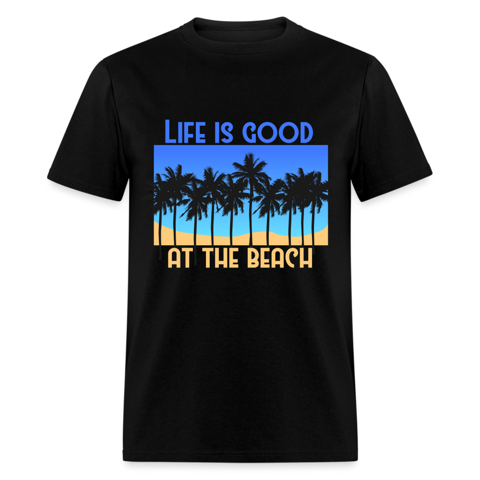 Life is Good at the Beach shirt Surfer Sunset Beach Ocean T-Shirt Size S-6XL - black