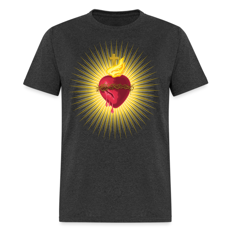 The Sacred Heart of Jesus Christ Shirt Religious Catholic T-shirt Size S-6XL - heather black