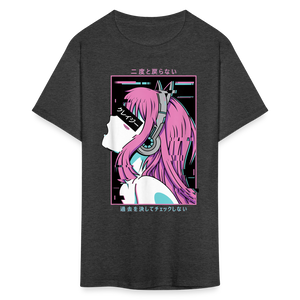 Sexy Ecchi Girl shirt Vaporwave Crazy Waifu Lewd Anime Girl T-Shirt Size S-6XL - heather black