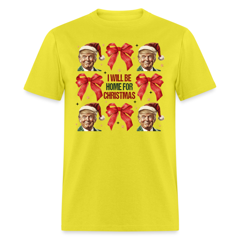 I will be home for Christmas shirt Trump Ugly Christmas T-shirt size S-6XL - yellow