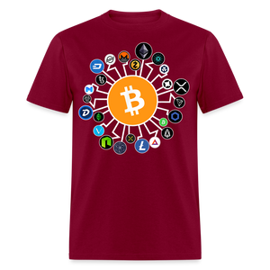 Bitcoin shirt BTC ETH LTC XMR Hodlers Decentralized Crypto Altcoin T-Shirt S-6XL - burgundy