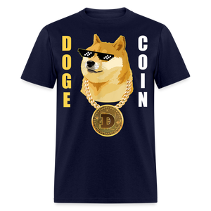 Dogecoin T Shirt Tee Wallstreetbets Doge Coin Crypto Bitcoin T-Shirt Size S-6XL - navy