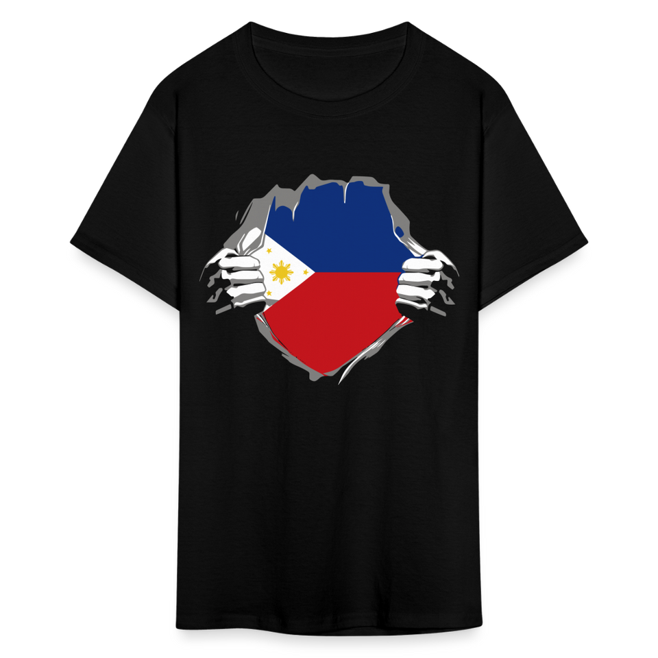 Philippines Flag shirt Filipino T-Shirt Rips Open size S-6XL - black