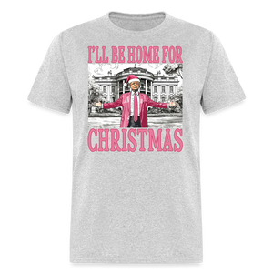 Funny Trump 2024 I'll Be Home Christmas Santa Xmas Pajamas T-Shirt - heather gray