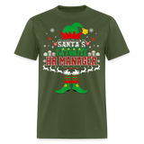 Santa's Favorite HR Manager Elf shirt Christmas human resources T-Shirt - military green