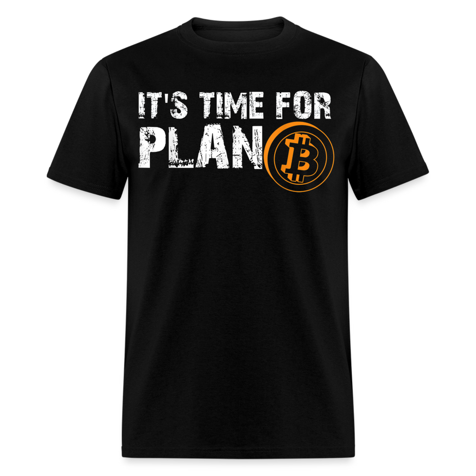 Bitcoin its time for plan B shirt Crypto Currency Traders T-Shirt Size S-6XL - black