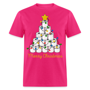 Funny Merry Quarantine Christmas Toilet Paper shirt Xmas Family T-Shirt - fuchsia