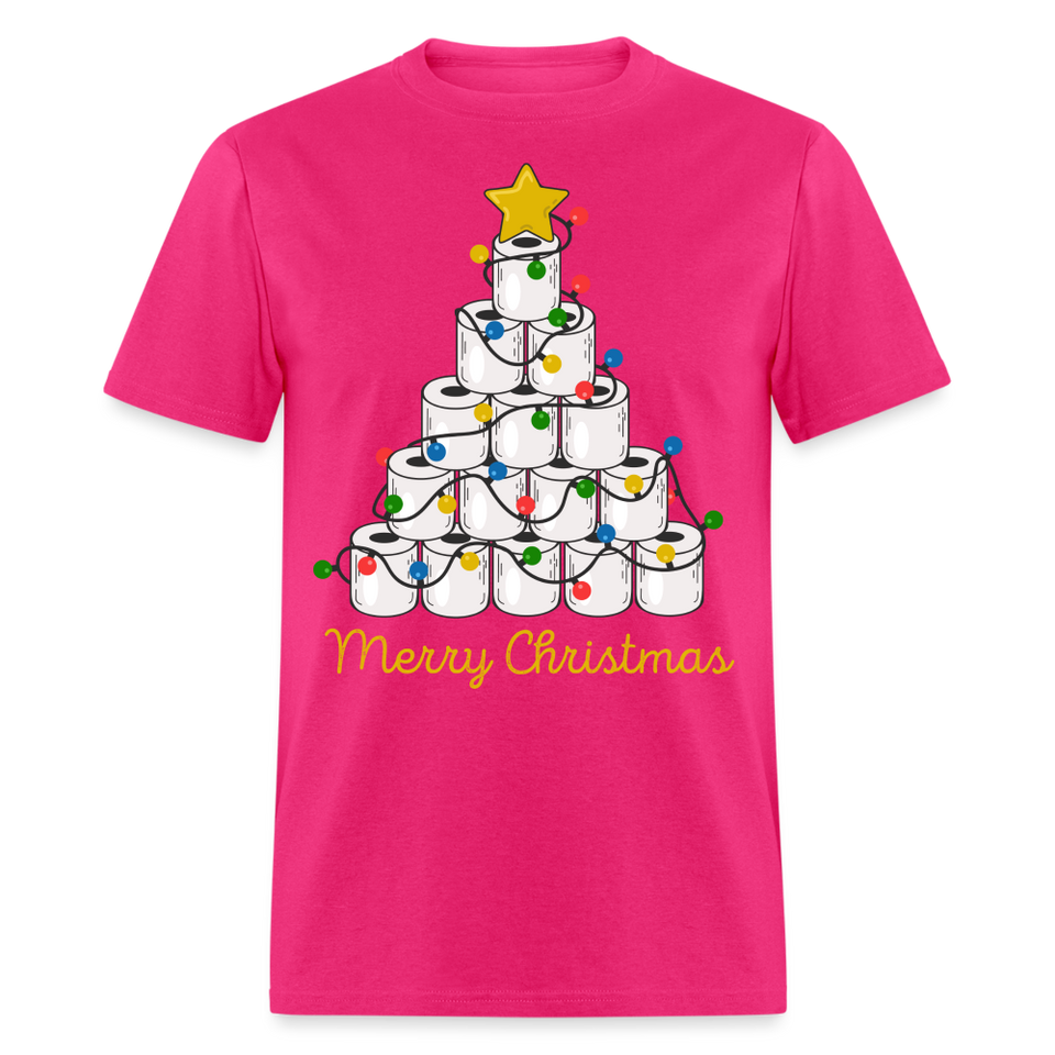 Funny Merry Quarantine Christmas Toilet Paper shirt Xmas Family T-Shirt - fuchsia