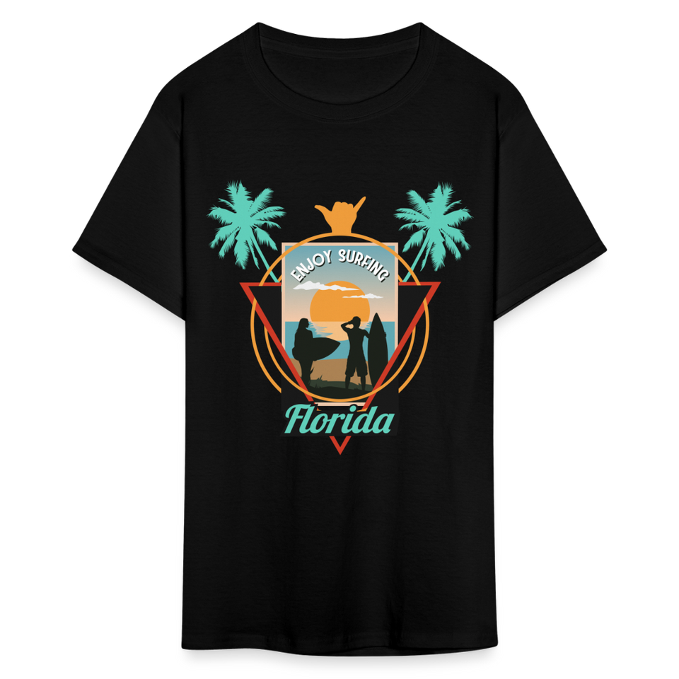 Enjoy Surfing Florida shirt Surfboard Surfing Ocean Sunset T-Shirt Size S-6XL - black