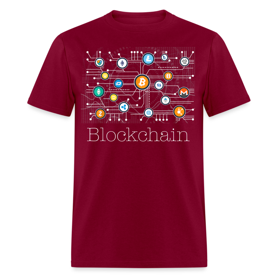 Bitcoin Blockchain shirt BTC ETH LTC XMR Altcoin Hodlers Crypto T-Shirt S-6XL - burgundy