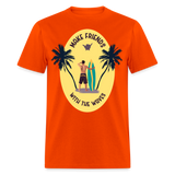 Make Friends with the Waves shirt Beach Surfing Lover T-Shirt Size S-6XL - orange