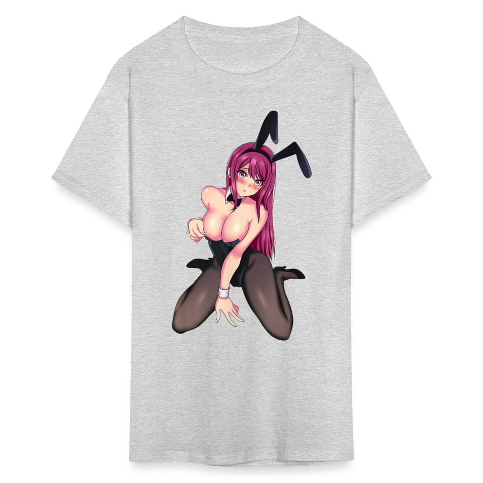 Perfect Pretty Playgirl Anime shirt Bunny Sexy Girl Ahegao Hentai Ecchi T-Shirt - heather gray