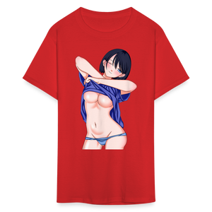 Manga Anime Waifu Japanese sexy Girl Ahegao Cosplay Hentai Ecchi T-Shirt - red