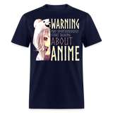 Warning May Spontaneously Start Talking About Anime shirt Funny Cute T-Shirt - navy