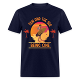 Sun and the Sea Being One shirt Ocean Beach Sunset Lover Surfing T-Shirt S-6XL - navy